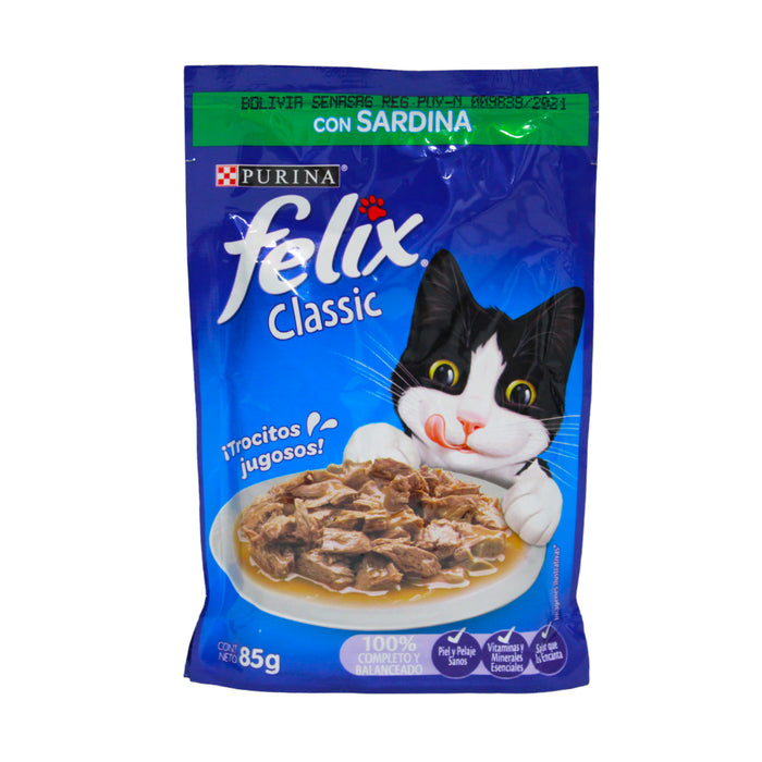 Alimento Purina Felix Classic Con Sardina X 85G