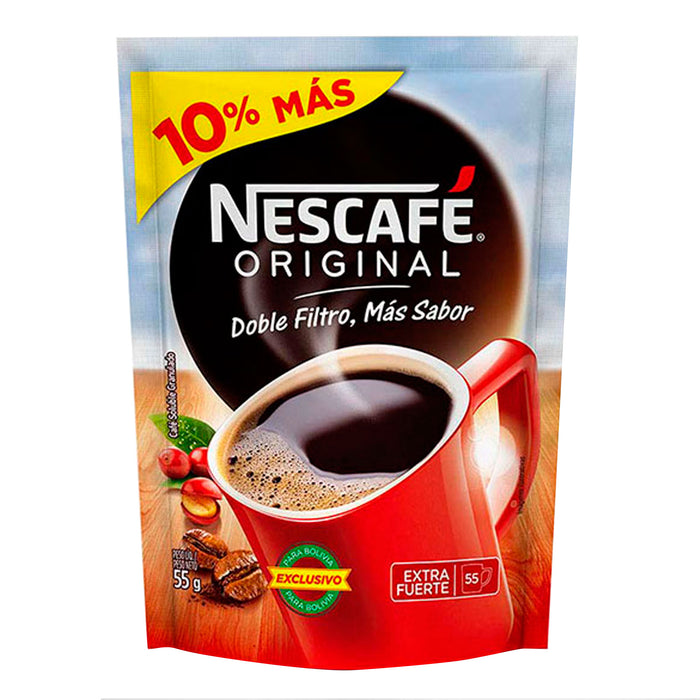 Café Nescafé Original Instantáneo Extra Fuerte Sachet X 55G