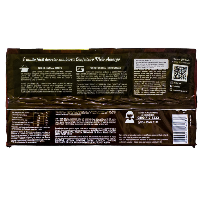 Cobertura Confitada Cobertop Chocolate Medio Amargo X 1Kg