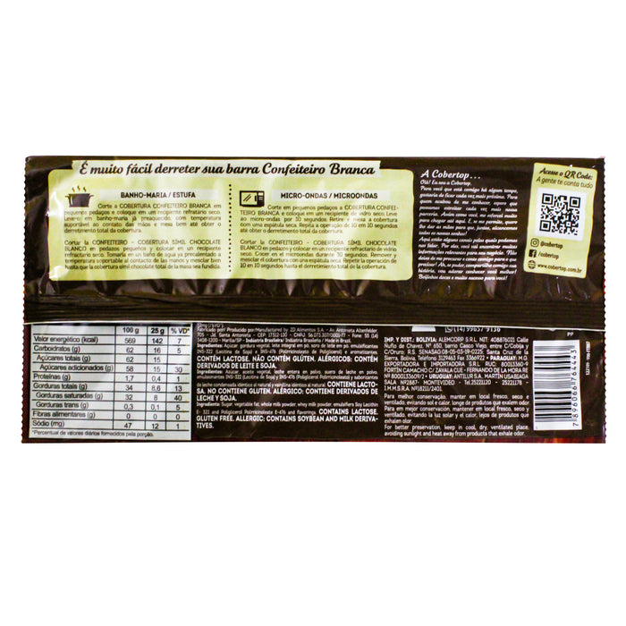 Cobertura Confitada Cobertop Chocolate Blanco X 1Kg