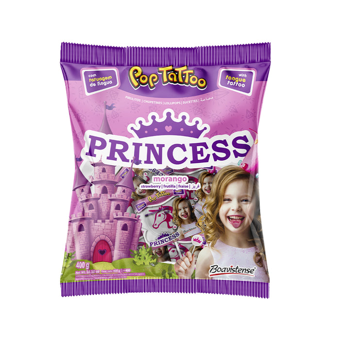 Princess Chupete Tatto Sabor Morango X 400G