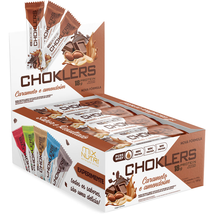Choklers Barra Proteica Caramelo Amendoin X 60G