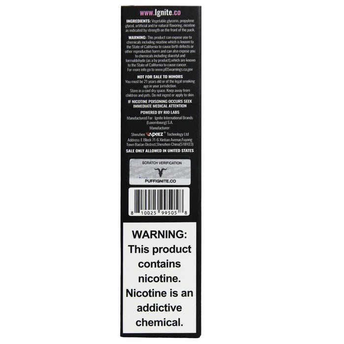 Ignite Vape Pink Lemonade 2500 Puffs