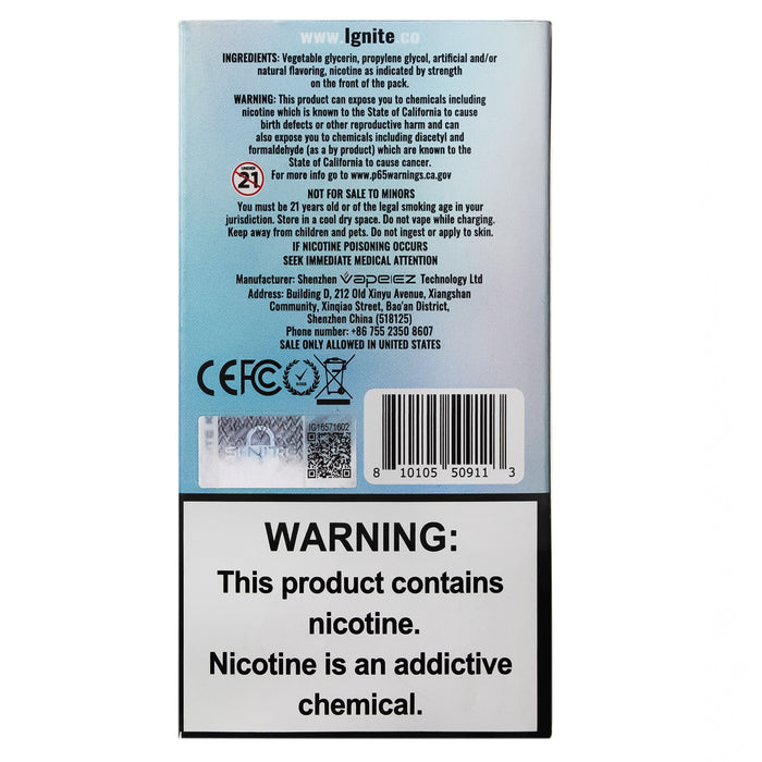 Ignite Vape Blueberry Ice 5000 Puffs