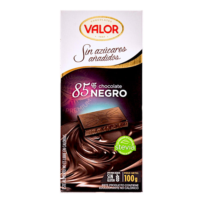 Chocolate Negro Valor 85% Sin Azucar X 100G