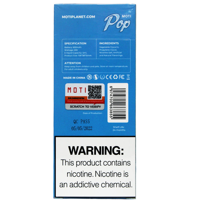 Moti pop vape energy drink puffs