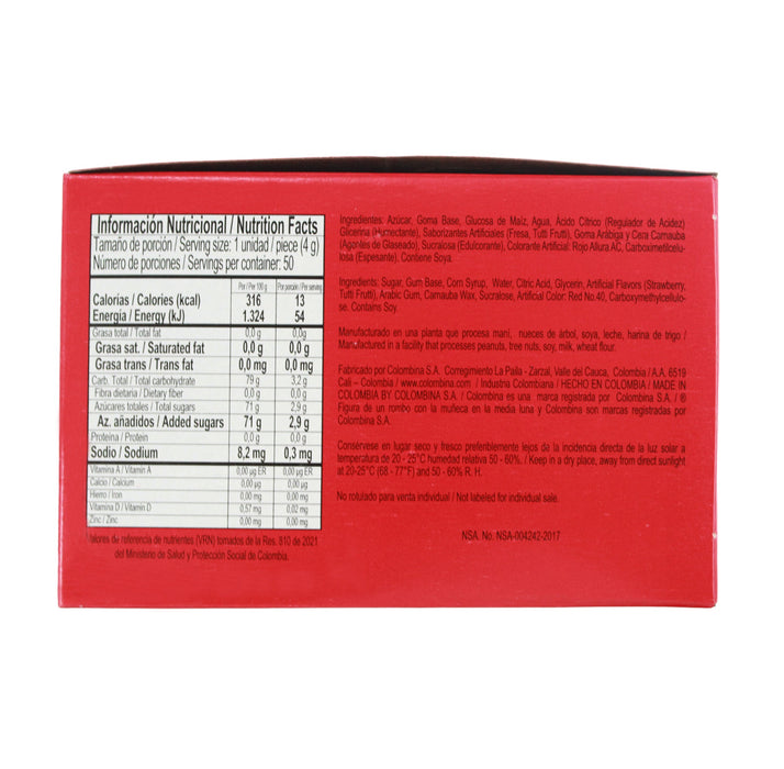 Bon Bon Bum Chicles Rojo Fresa Caja X 50 Unidades