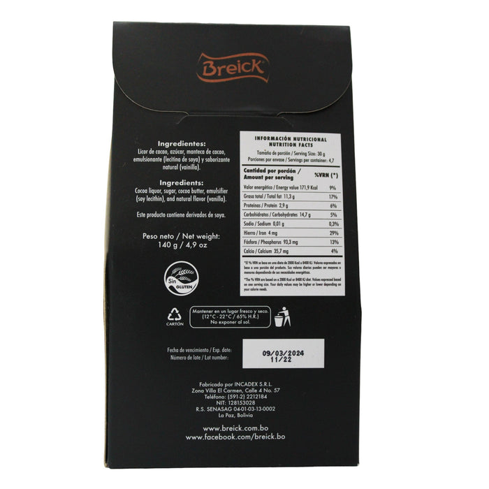 Breick Huevitos Chocolate Amargo 70% Cacao X 140G