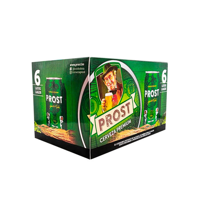 Cerveza Premium Prost  Lager Pack Lata 355Ml X 6 Unidades