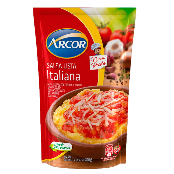 Arcor Salsa Lista Tipo Italiana Sin Gluten X 340G