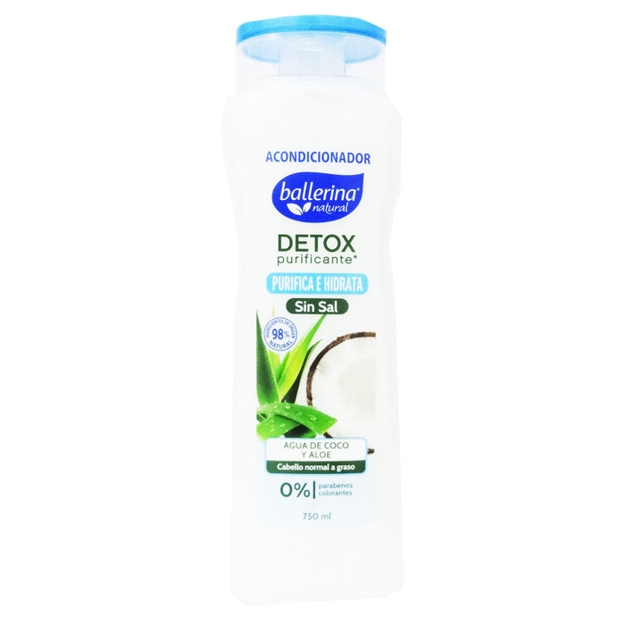 Ballerina acondicionador detox purifica e hidratante sin sal x 750ml